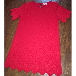 Monteau ❤️ Red Dress SZ L Short Sleeve